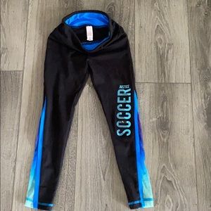 Justice soccer black leggings. Size 6/7